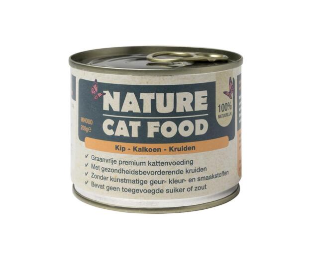 Nature Cat Food Kip, Kalkoen & Kruiden (100% natuurlijk)